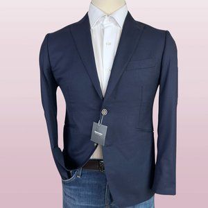 INDOCHINO MENS BLAZER SPORT COAT 2 BUTTON BLUE NAVY BLAZER CASHEMERE/WOOL 40S